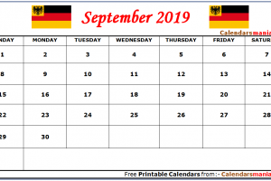 September 2019 Calendar Germany