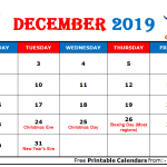 December 2019 Calendar Australia