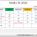 March 2020 Calendar India