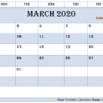 March 2020 Calendar Tumblr