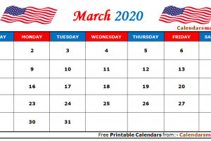 March 2020 Calendar USA