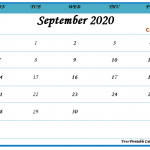 2020 September Calendar Template