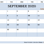 Blank Calendar September