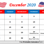 December 2020 Calendar USA